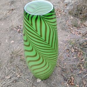 Green and Brown Swirl Vase